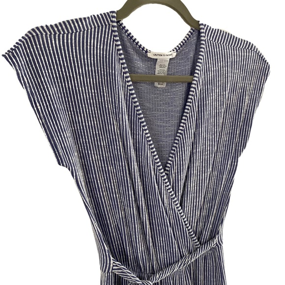 Caution To The Wind Pants & Jumpsuits Caution To The Wind Striped Tie Waist Jumpsuit Poshmark